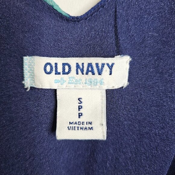 OLD NAVY Floral Dress NAVY BLUE Pink & Red Floral size S Feminine Colorful Cute - Picture 5 of 6